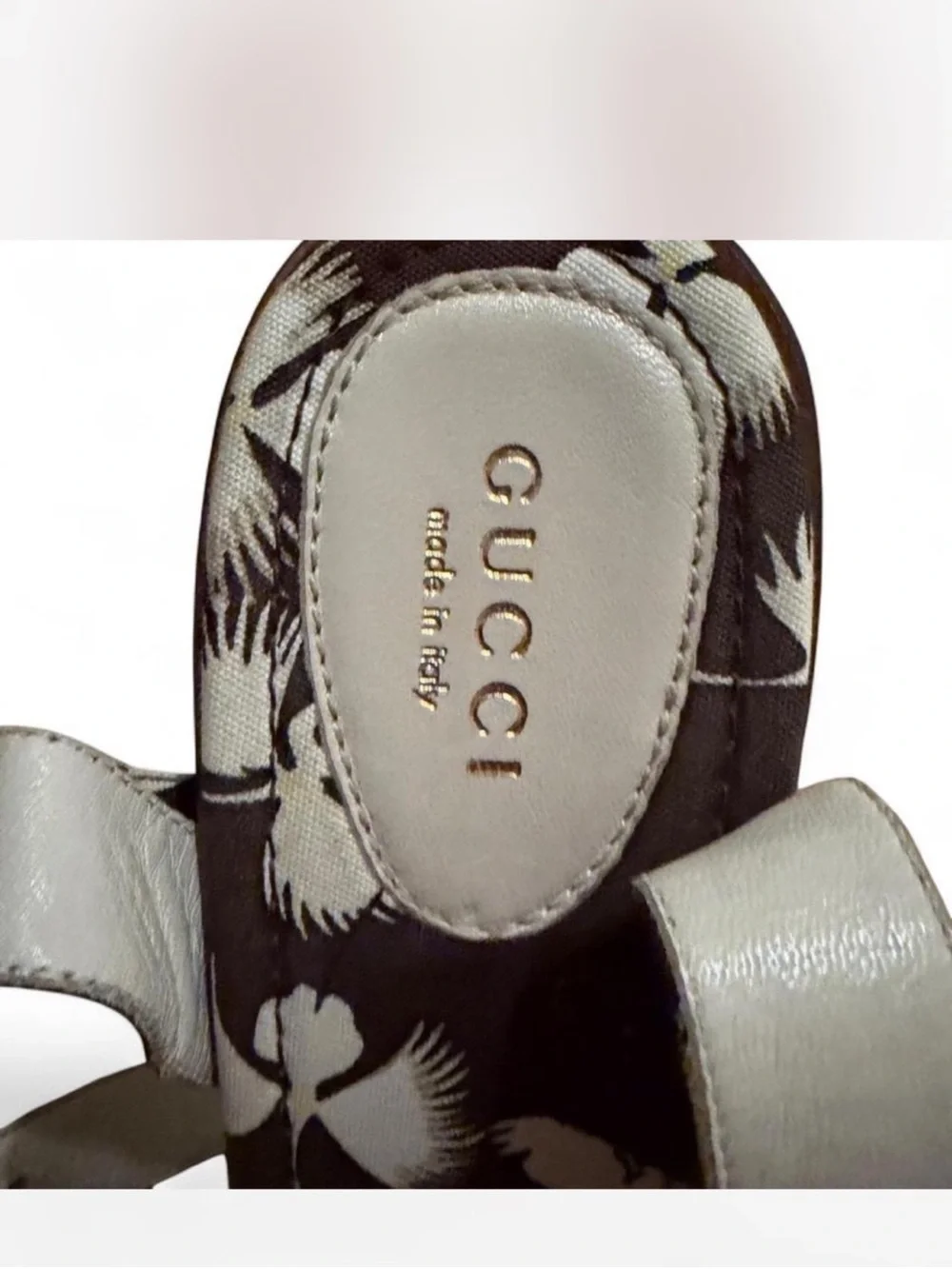 Gucci Floral Canvas Wooden Platform Heels – Women’s Size 8